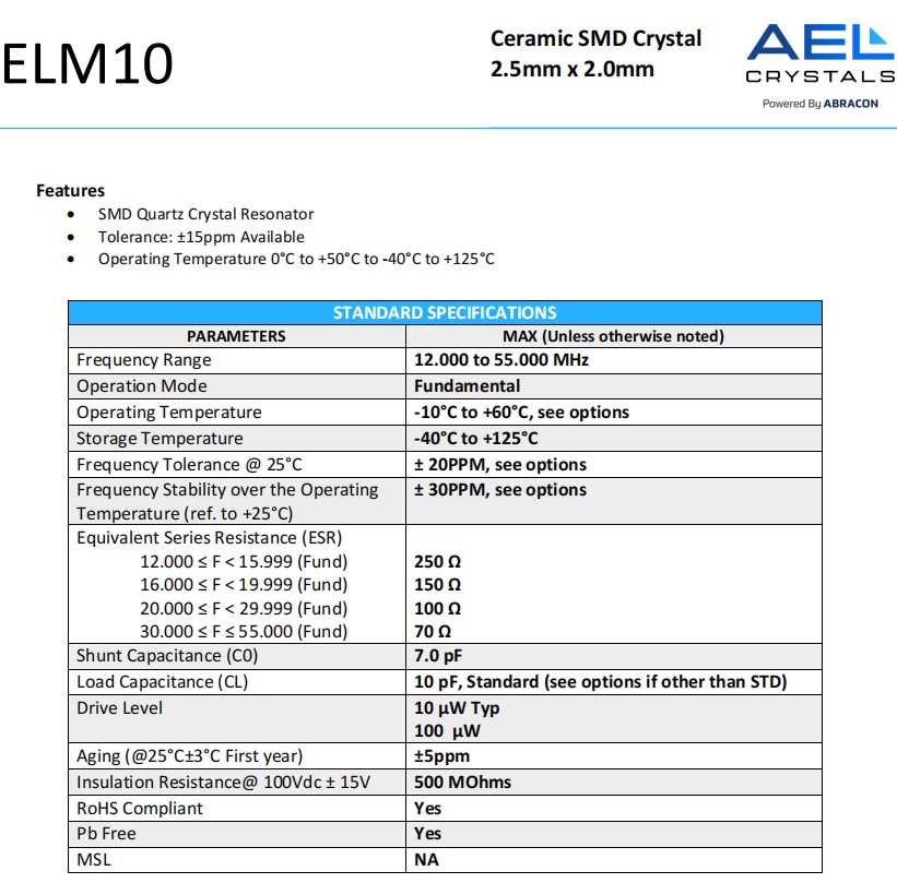 ELM10規(guī)格